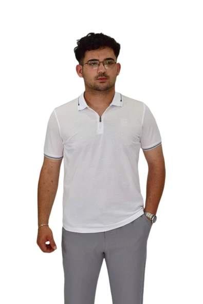 Erkek Polo Yaka Fermuarlı Tişört T237 BGL-ST04593 ürün görseli 1