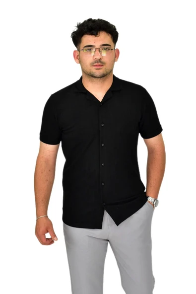 Erkek Apaçi Yaka Düğmeli Tişört 9655 BGL-ST04589 ürün görseli 1
