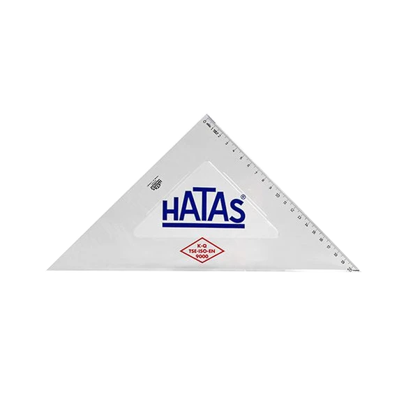 Hatas Öğrenci Gönyesi 45 Derece Plastik 30 CM 0802-20 Lİ PAKET-20-LI-PKT ürün görseli 1