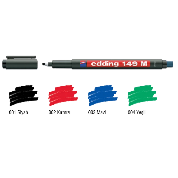 Edding Asetat Kalemi(10 adet) Permanent M Seri 1.0 MM Kırmızı 149 M ürün görseli 1