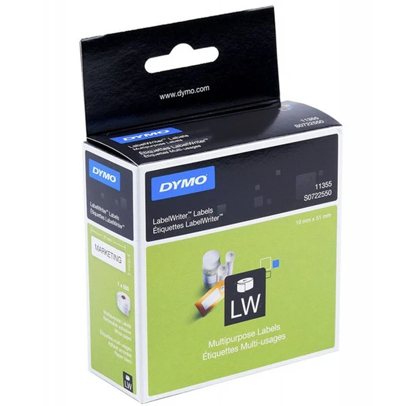 Dymo Label Writer Çok Amaçlı Etiket 500 LÜ 19x51 MM 11355 S0722550 ürün görseli 1
