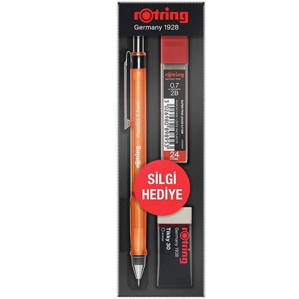 Rotring Okul Seti Visuclick Versatil/Min Silgi 0.7 MM Turuncu RO-VK07 ürün görseli 1