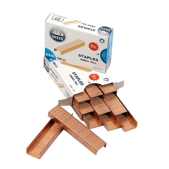 Delta Zımba Teli 1000 Lİ 24/6 Sarı 1551 (10 paket) ürün görseli 1