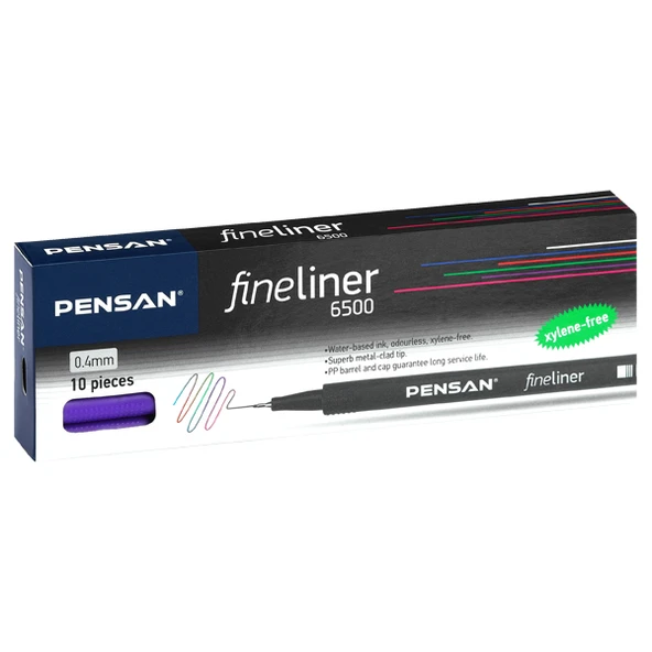 Pensan Fineliner Keçe Uç Kalem Sarı 6500-10-PKT ürün görseli 1