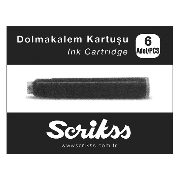 Scrikss Dolma Kalem Kartuşu (6 LI) Siyah ürün görseli 1