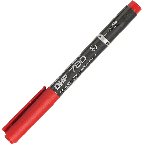 Hi-Text Asetat Kalemi Permanent M Seri Kırmızı 780 ürün görseli 1
