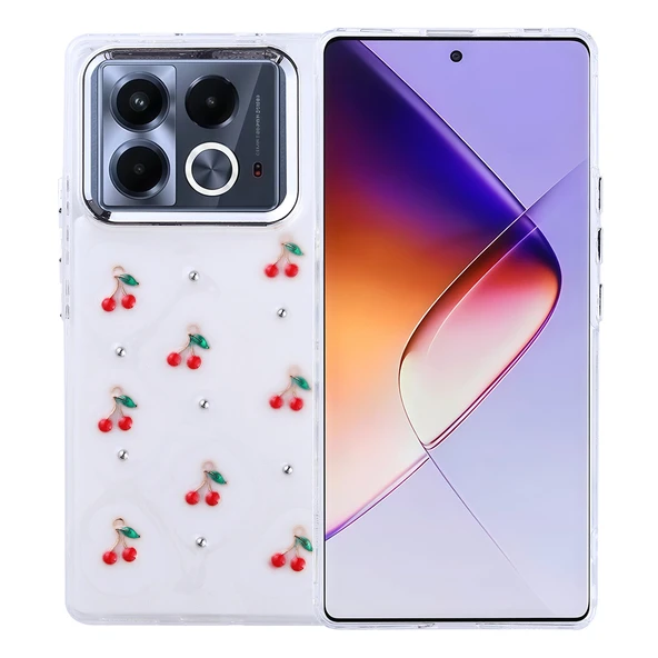 İnfinix Note 40 4G Kılıf Airbag Tasarımlı Simli Şeffaf Kutup Kapak ürün görseli 1