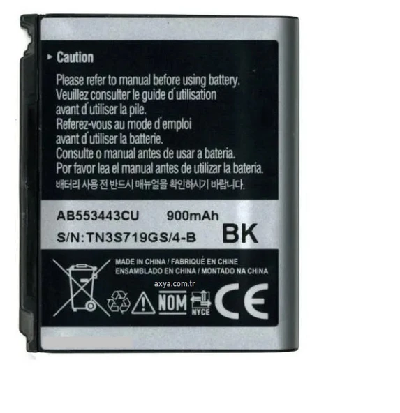 Samsung  S5233 G800 Pil Batarya AB553443CE BK ürün görseli 1