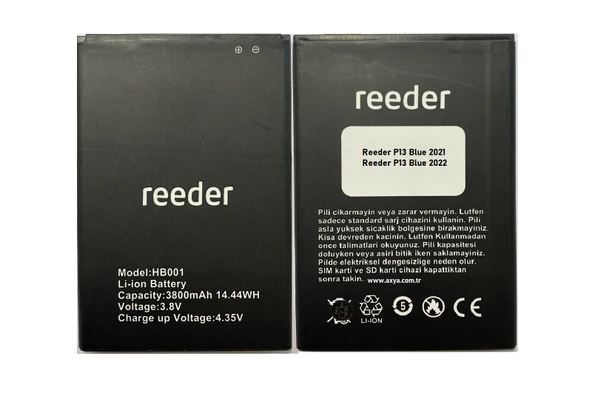 Reeder P13 Blue 2021 Batarya Pil Hb001 ürün görseli 1