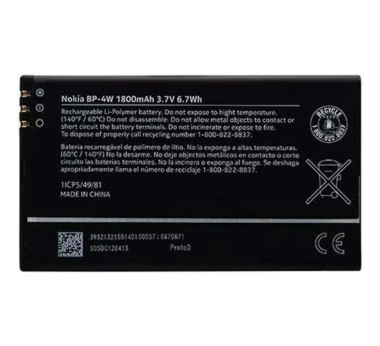 Nokia Lumia 810/822 Pil Batarya Bp-4W 1800 mAh ürün görseli 1