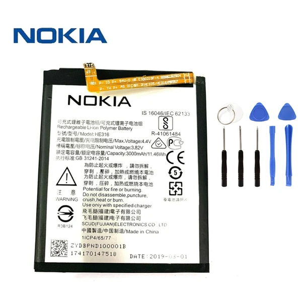 Nokia 6 Pil Batarya Ta-1021/1033 ve Tamir Seti He316 ürün görseli 1