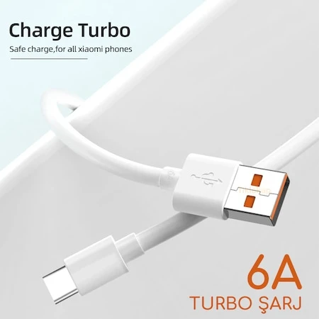 Xiaomi Turbo Hızlı Şarj Kablosu 6a Type-C ürün görseli 1
