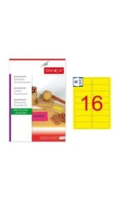 Tanex Laser Etiket 99,1x34 MM Flo Sarı 100 LÜ TW-2016 ürün görseli 1