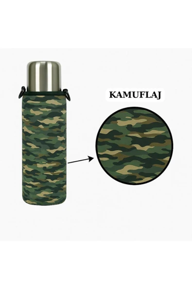 Klasik Kulpsuz 1.0 Lt. ile Uyumlu Omuz Askılı Termos Kılıfı ürün görseli 1