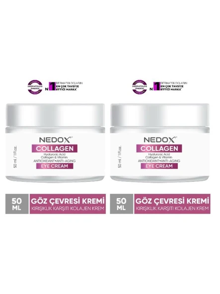 NEDOX 2 Adet Kırışıklık Karşıtı Kolajen Göz Çevresi Kremi 50 ml ürün görseli 1