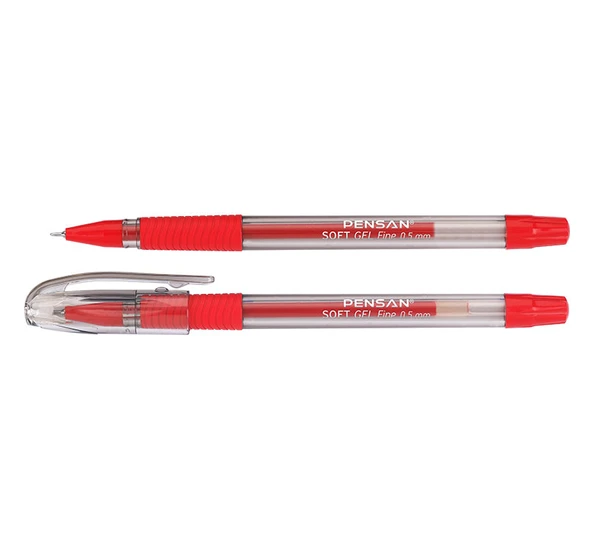 Pensan Tükenmez Kalem Soft Gel Fine Kırmızı 0.5 MM 2420 ürün görseli 1