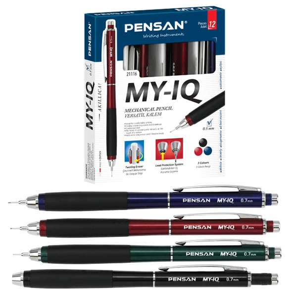 Pensan Versatil Kalem My IQ 0.7 MM 21116-12-LI-PKT ürün görseli 1
