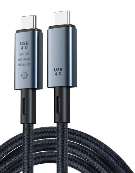 Daytona ZR848 240W USB 4.0 40GBPS 8k Thunderbolt Görüntü Aktarım ve Hızlı Şarj Kablosu 0,5 Metre ürün görseli 1