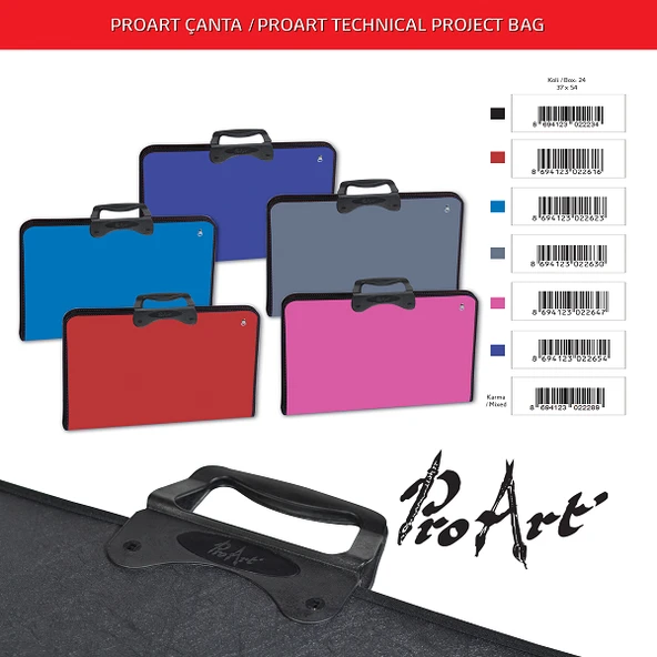 Abka Teknik Resim Çantası Art College 37x54 Proart Kırmızı ürün görseli 1