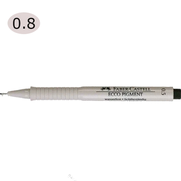 Faber-Castell Çizim Kalemi Ecco Pigment 0.8 MM Siyah 16 68 99--10 lu ürün görseli 1