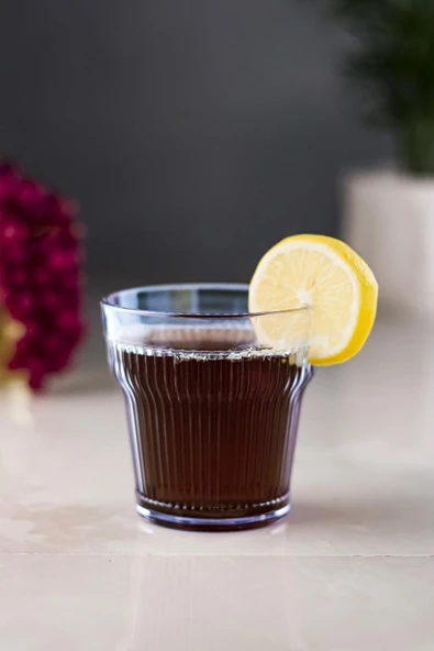 Akrilik Lacivert Tekli Kısa Bardak & Su Meşrubat Kahve Yanı Bardağı 300 ml ( Cam Değildir ) ürün görseli 1