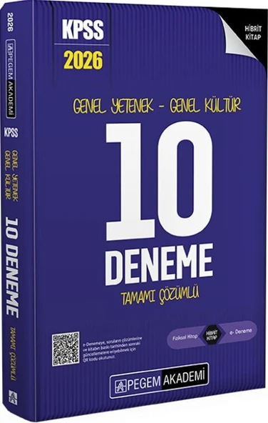 2026 KPSS Genel Yetenek Genel Kültür Tamamı Çözümlü 10 Deneme Pegem Yayınları ürün görseli 1