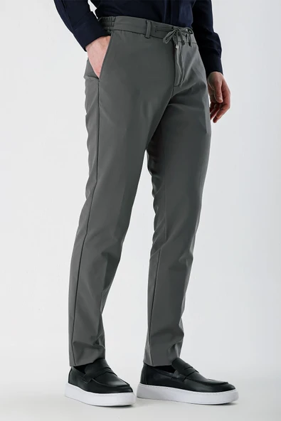 Yazı Slim Fit Likralı Erkek Jogger Pantolon-7329 ürün görseli 1
