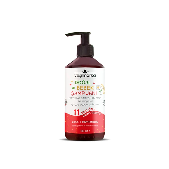 Yeşil Marka Doğal Bebek Şampuanı Çilek 400 ml ürün görseli 1
