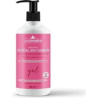 Yeşil Marka Arındırıcı Doğal Sıvı Sabun Gül 400 ml 1 ADET ürün görseli 1