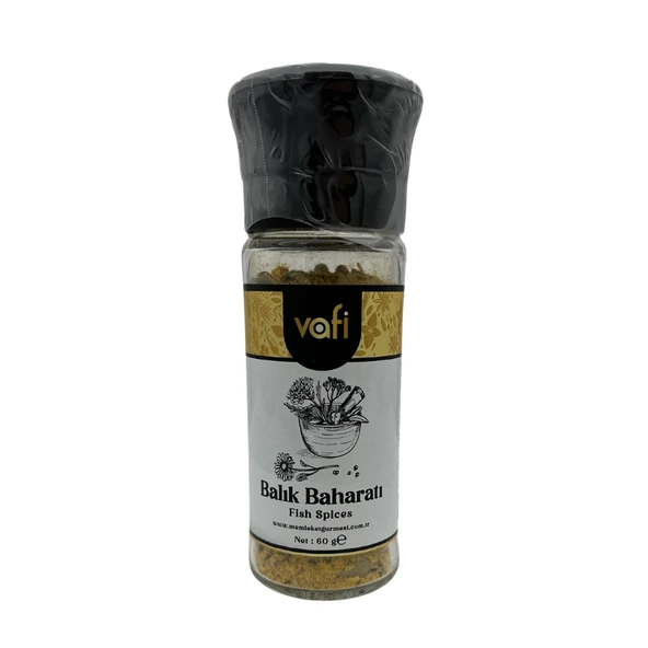 Vafi Cam Değirmen Kapak Serisi Balık Baharatı 60 gr 1 ADET ürün görseli 1