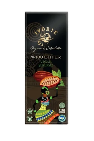 Ivorie Organik %80 Biter Portakallı Çikolata 40 gr ürün görseli 1