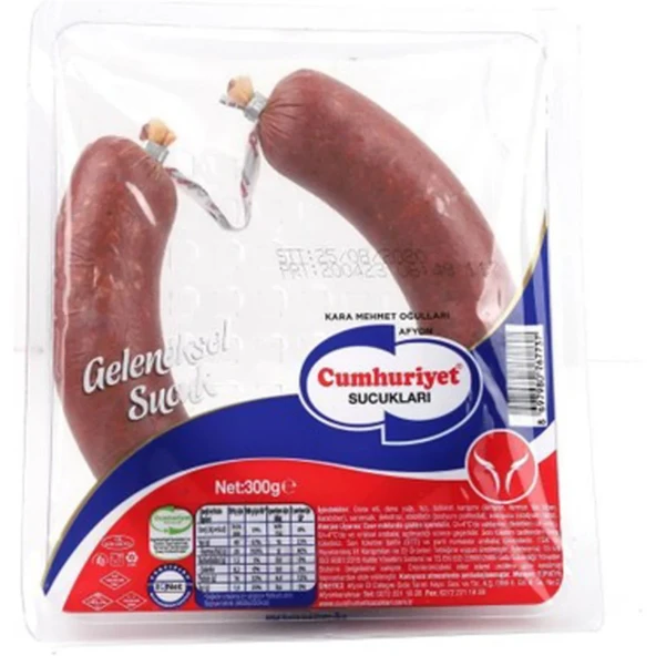 Cumhuriyet Dana Sucuk 300 gr Tekli Küvet ürün görseli 1