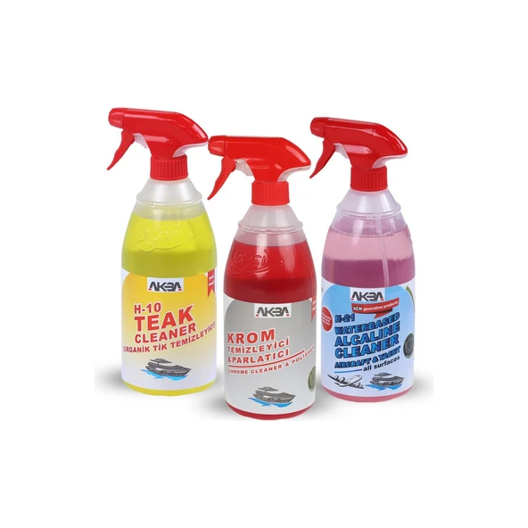 Akba 3'lü Avantaj Marıne Set-Tik Temizleyici 750 Ml,fiber Temizleyici 750 Ml,krom Temizleyici 750 ml ürün görseli 1