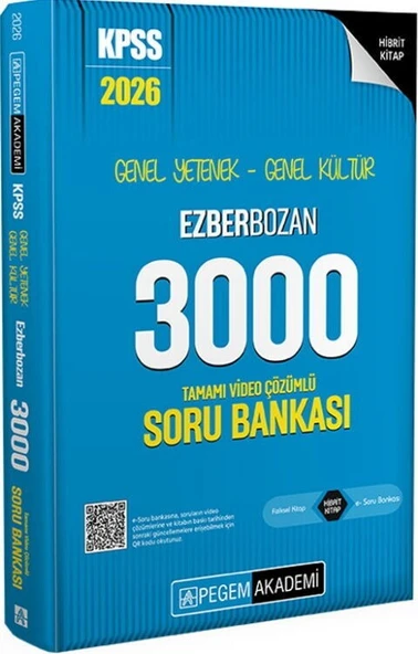 2026 KPSS Genel Yetenek Genel Kültür Ezberbozan 3000 Tamamı Video Çözümlü Soru Bankası Pegem ürün görseli 1