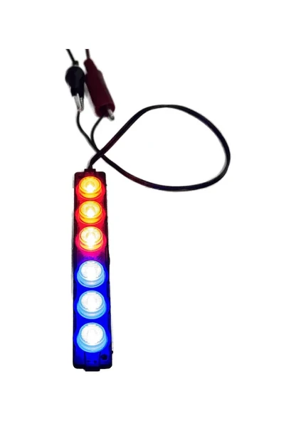 Polis Çakar IP65 3030SMD Kırmızı Mavi Flaş Strobe Işıklar Aydınlatma Oto Araba Motor LED Dc 12V 6W 220-240LM 6 Göz Led 2 Renk 136x20mm ürün görseli 1