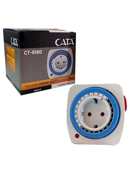 Cata CT-9180 Mekanik Zaman Saat Priz ürün görseli 1
