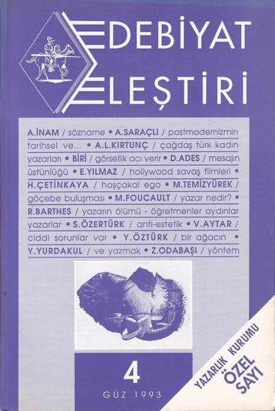 Edebiyat Eleştiri 4 Güz 1993 ürün görseli 1