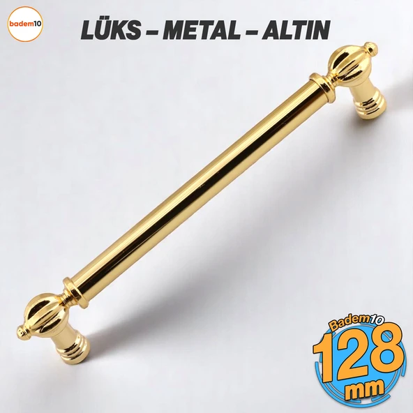 Defne Metal Gold Altın Kulp 128 mm Mobilya Çekmece Mutfak Dolabı Dolap Kapak Kulpları Kulb Kulpu ürün görseli 1