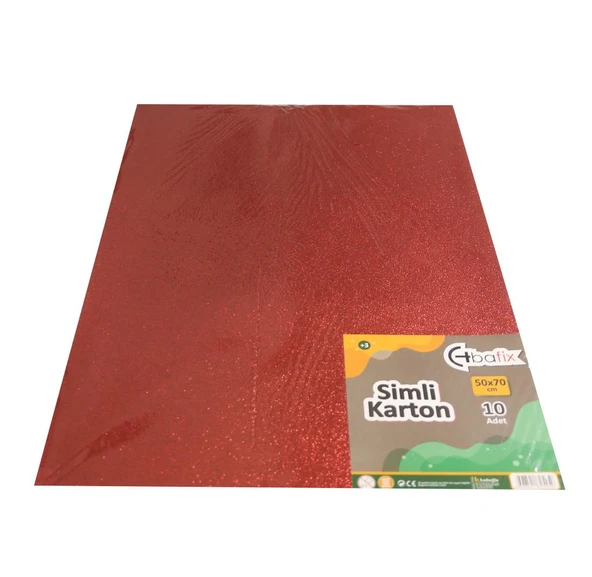 Bafix Simli Karton 50x70 Kırmızı-10-PKT ürün görseli 1