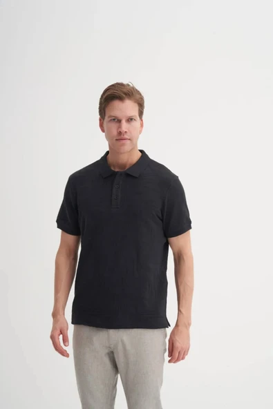 Cazador Polo Yaka Regular Fit Örme Dalga Desenli Tişört ürün görseli 1