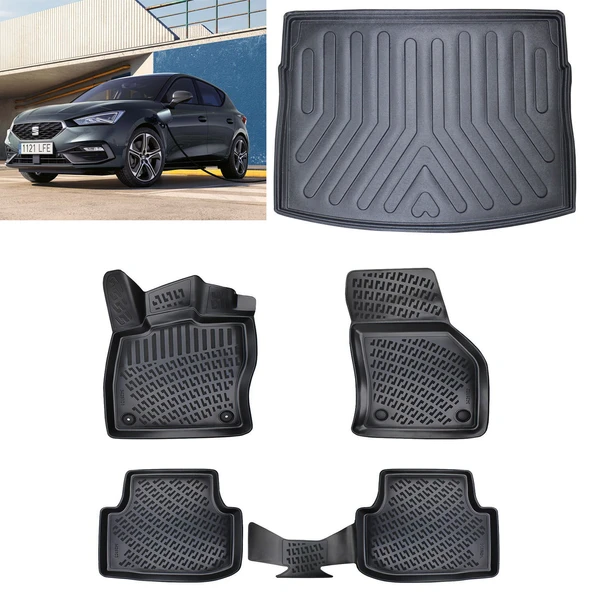 Rizline Seat Leon 2020 ve Sonrası e-Hyrbrid 3D Paspas ve Bagaj Havuzu Set ürün görseli 1