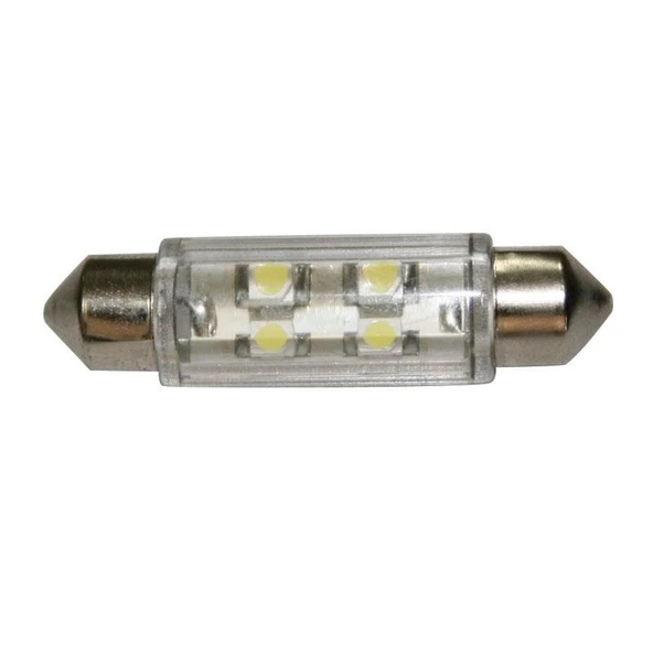 Ampül 12V, LED, T11, SV8.5-8, cool white - 2x4 LEDs 360°,11x39mm ürün görseli 1