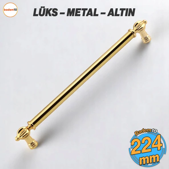 Defne Metal Gold Altın Kulp 224 mm Mobilya Çekmece Mutfak Dolabı Dolap Kapak Kulpları Kulb Kulpu ürün görseli 1