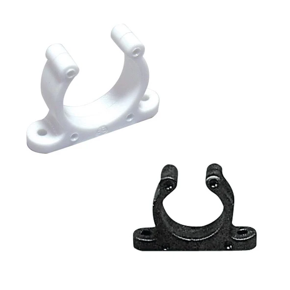 Plastic Support Clip, Screwed, Ø45mm, White