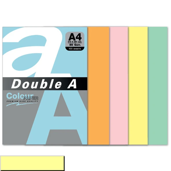 Double A Renkli Kağıt 100 LÜ A4 80 GR Pastel Cheese ürün görseli 1