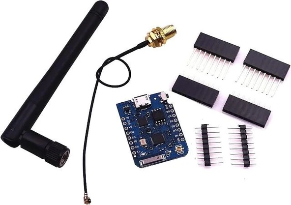 WEMOS D1 Mini Pro 16MB ESP8266 WiFi Geliştirme Kartı CP2104 USB Antenlİ Arduino IDE Uyumlu ürün görseli 1