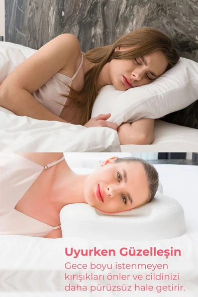 Viscofoam Lotus Beauty Pillow Kırışıklık Önleyici Ortopedik Güzellik Yastığı Ortopedik Yastık Hyaluronik Asit ürün görseli 1