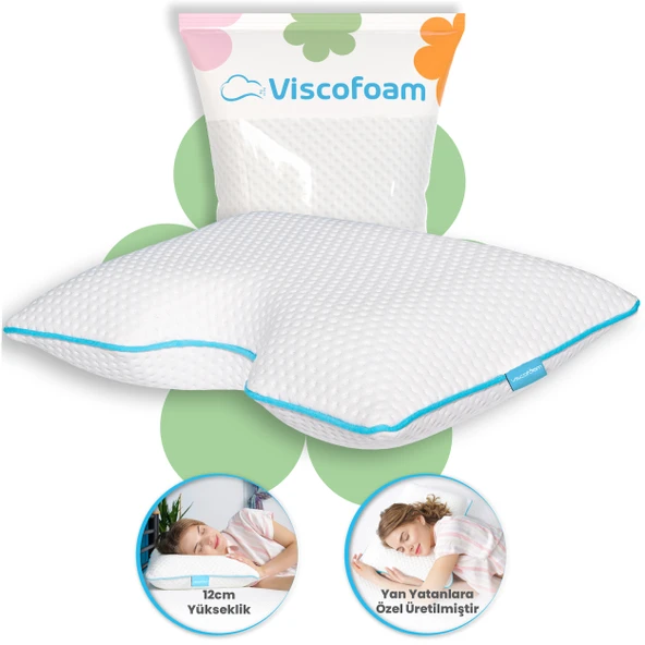 Viscofoam Shoulder Yan Yatanlar Boyun Destekli Ortopedik Yastık Boyun Destekli Visco Yastık - 58x40x12cm ürün görseli 1