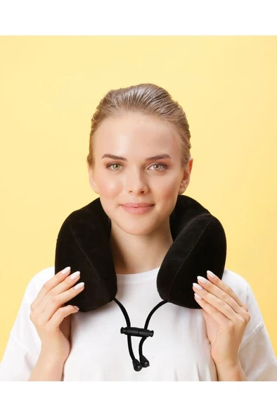 Viscofoam Comfy Ortopedik Seyahat Yastığı Visco Boyun Destekli Seyahat Yastığı - Siyah | Ergo Travel ürün görseli 1