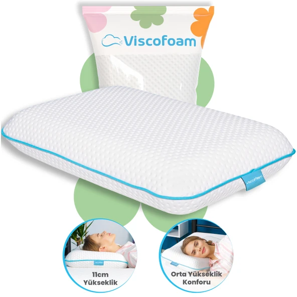 Viscofoam Lüks Hava Kanallı Ortopedik Yastık Lüks Visco Yastık 60x40x11cm ürün görseli 1